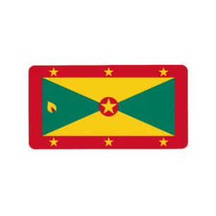 Grenada flagga adressetikett