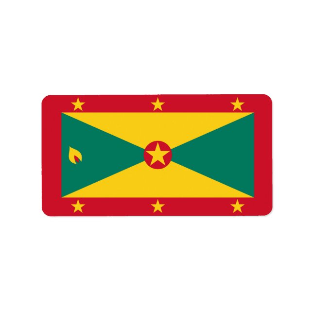 Grenada flagga adressetikett (Framsidan)