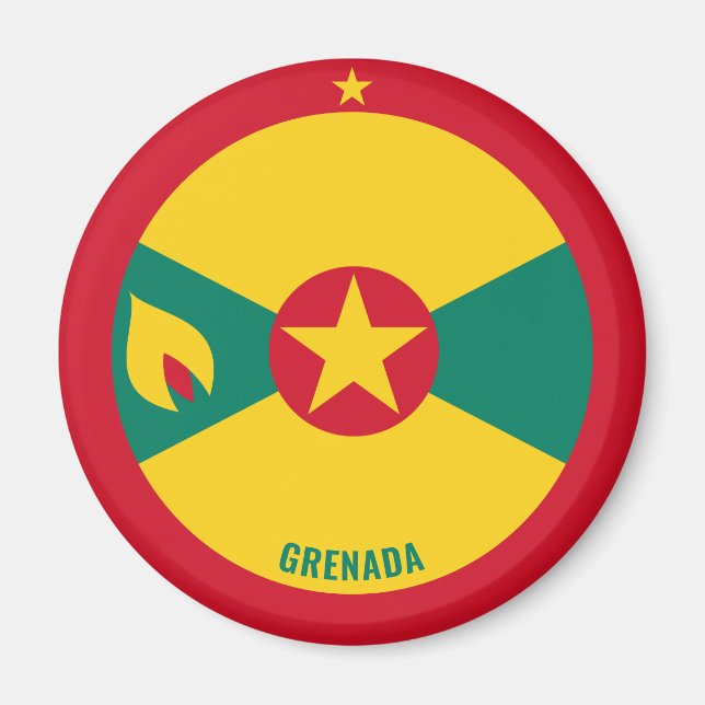 Grenada Flagga Charming Patriotic Magnet (Framsidan)
