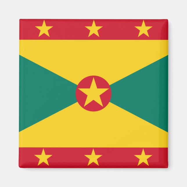 Grenada Flagga GD Magnet (Framsidan)