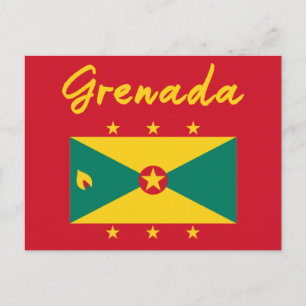Grenada Flagga Grenadian VästindiCarnival Mas Vykort
