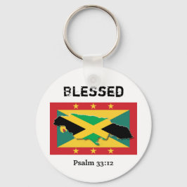 Grenada Flagga | Jamaica Karta | BLESSET-Anpassade Nyckelring
