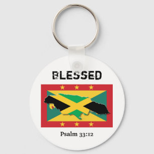 Grenada Flagga   Jamaica Karta   BLESSET-Anpassade Nyckelring