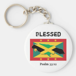 Grenada Flagga | Jamaica Karta | BLESSET-Anpassade Nyckelring
