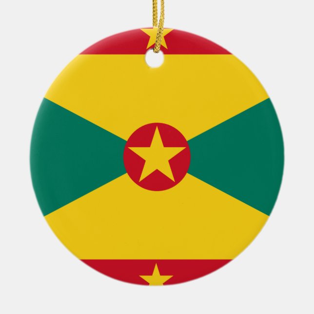 Grenada Flagga Julgransprydnad Keramik (Framsidan)