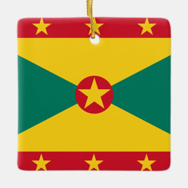 Grenada Flagga Julgransprydnad Keramik (Framsida)