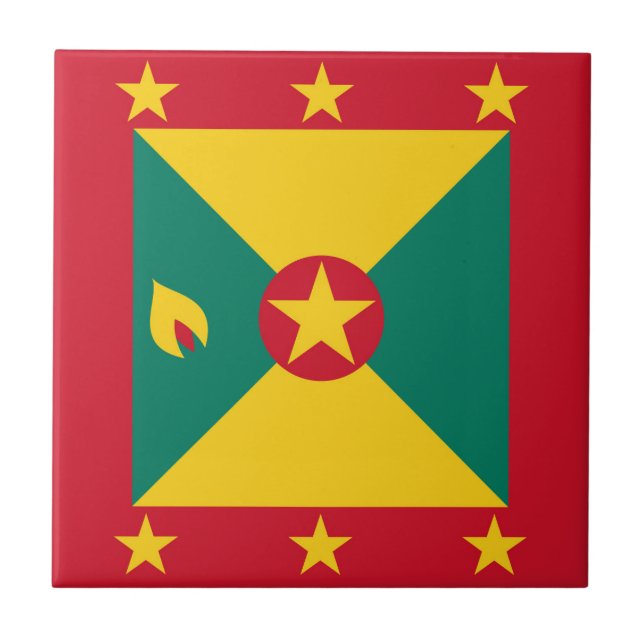 Grenada flagga kakelplatta (Framsidan)