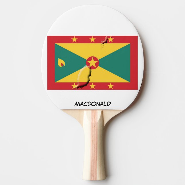 GRENADA FLAGGA & KARTA PERSONLIG PINGISRACKET (Framsidan)