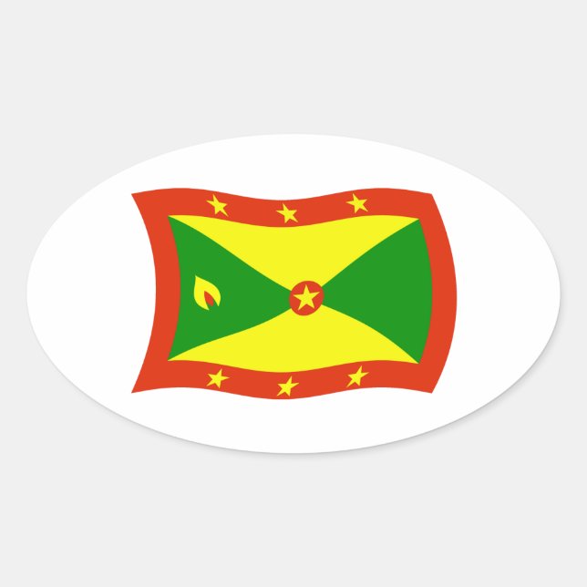 Grenada Flagga Klistermärke (Framsida)