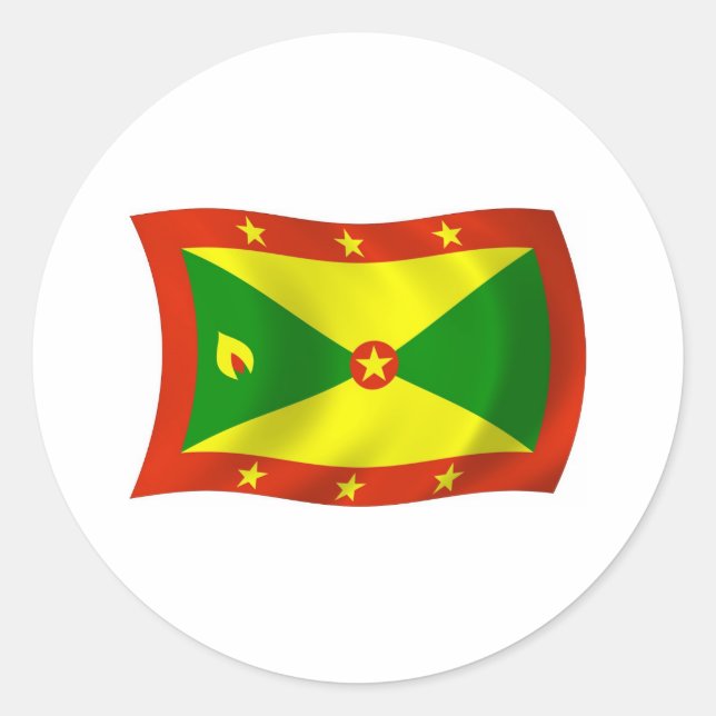 Grenada Flagga Klistermärke (Framsida)