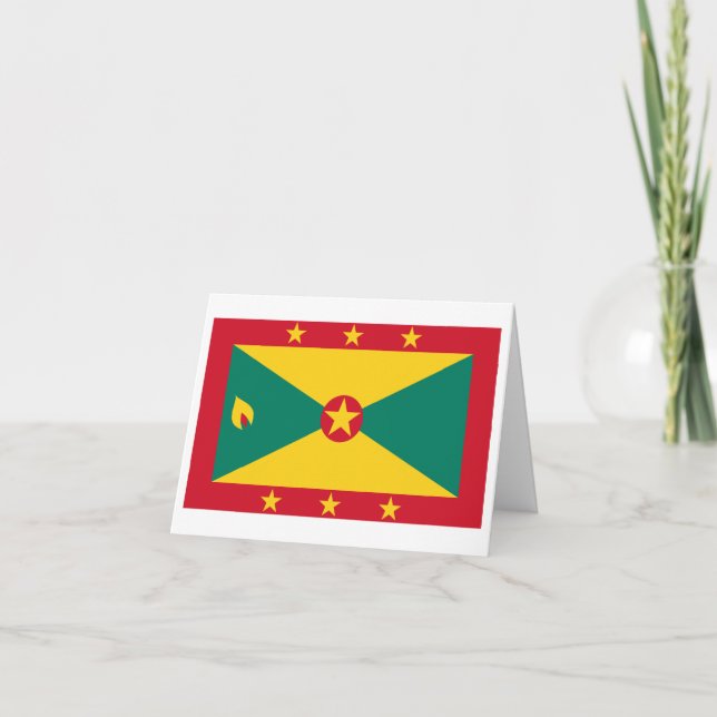 Grenada Flagga Kort (Framsida)