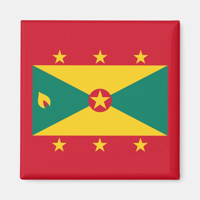Grenada Flagga Magnet (Framsidan)