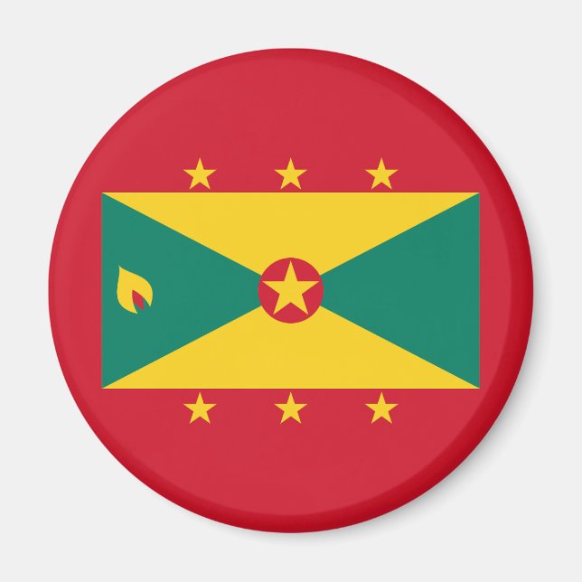 Grenada Flagga Magnet (Framsidan)