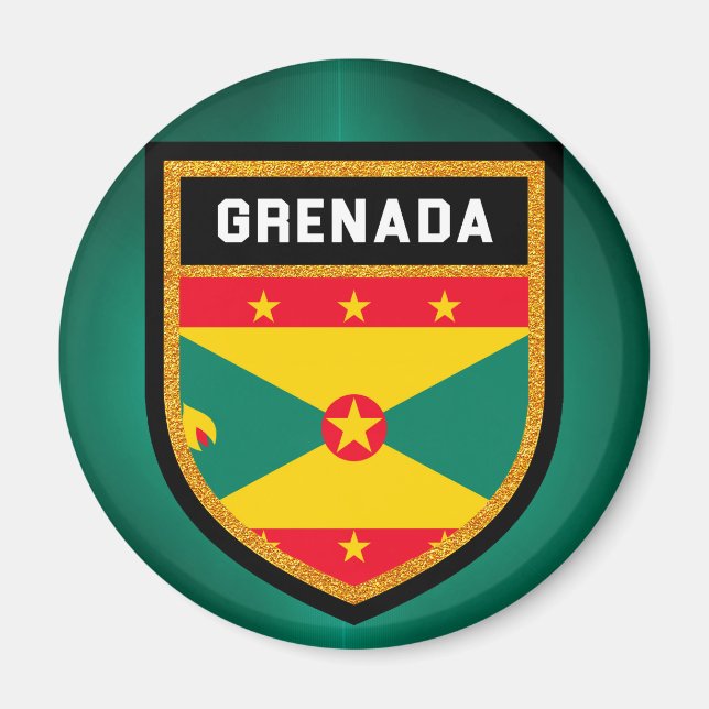 Grenada Flagga Magnet (Framsidan)