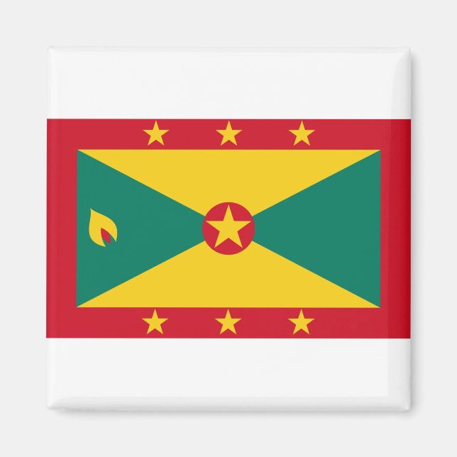 Grenada Flagga Magnet (Framsidan)