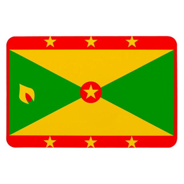 Grenada Flagga Magnet (Horisontell)