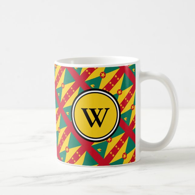 GRENADA Flagga med kristen skrift och MONOGRAM Kaffemugg (Höger)