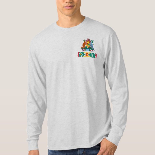 Grenada Flagga och Jacka av Arm Patriotic T Shirt (Framsida)