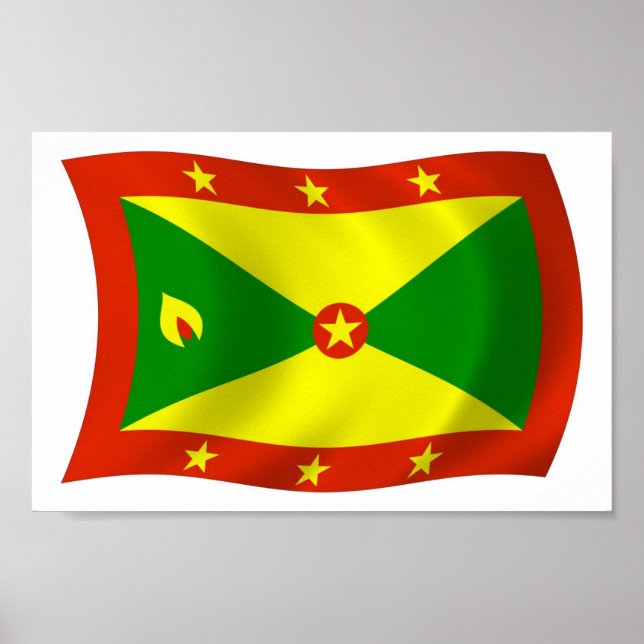 Grenada Flagga Poster Skriv ut (Framsidan)