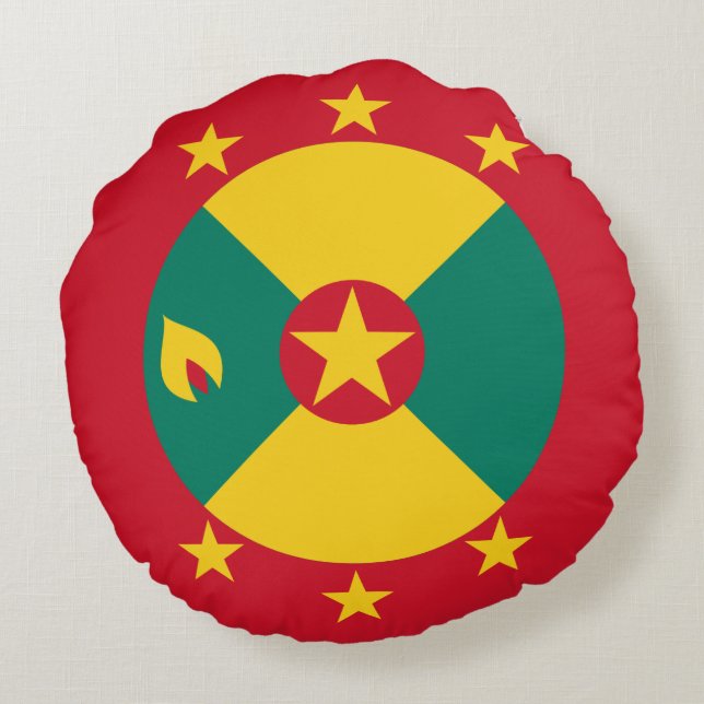 Grenada flagga rund kudde (Baksidan)