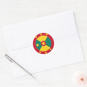 Grenada flagga runt klistermärke
