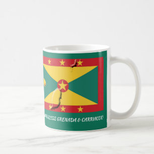 GRENADA FLAGGA Skript Patriotisk GRÖNT Kaffemugg