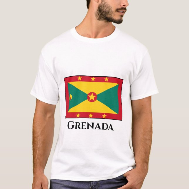Grenada Flagga T Shirt (Framsida)