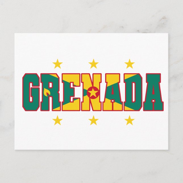 Grenada Flagga Varsity Grenadian Caribbean Carniva Vykort (Framsida)