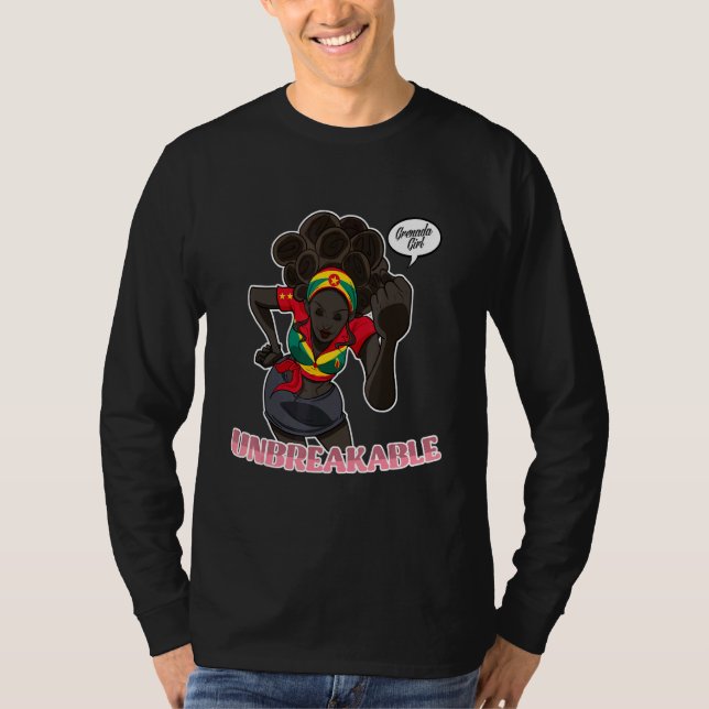 Grenada Flickan Obrytbar I Grenada Arv I Gren T Shirt (Framsida)