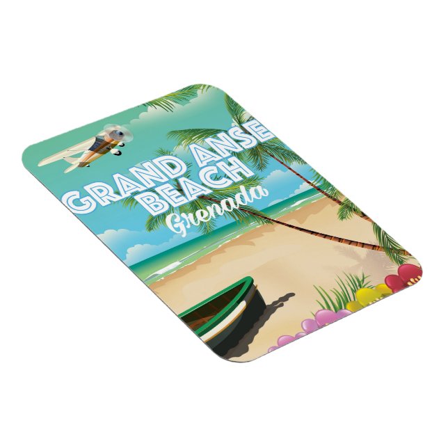 Grenada Grand Anse Beach Resemålningaffisch Magnet (Högersidan)