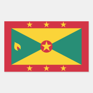 Grenada/Grenadan/Grenadan Flagga Rektangulärt Klistermärke