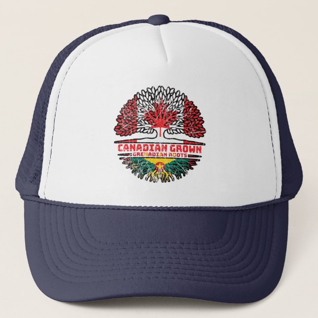Grenada Grenadian Canadian Canada Träd Roots Flagg Keps (Framsida)