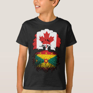 Grenada Grenadian Canadian Canada Träd Roots Flagg T Shirt