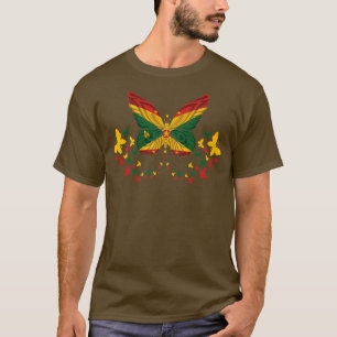Grenada Grenadian Grenadian Flagga Butterflies T Shirt
