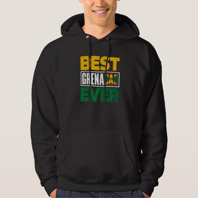 Grenada Grenadisk Flagga Grenadisk Far Best Grena Hoodie (Framsida)