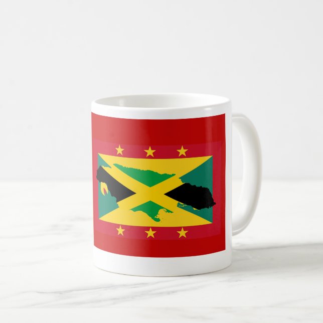 GRENADA JAMAICA FLAG Blessed Nation Blandad härkom Kaffemugg (Framsida höger)