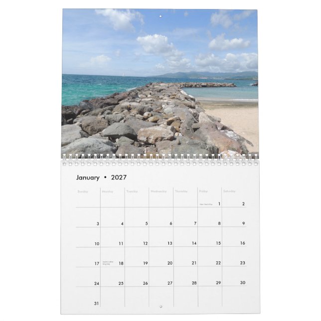 Grenada karibisk kalender (Jan 2027)