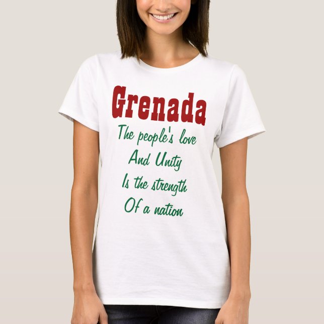 Grenada kärlek och T-shirts för enhet (Framsida)