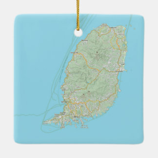 Grenada Karta jul Julgransprydnad Keramik