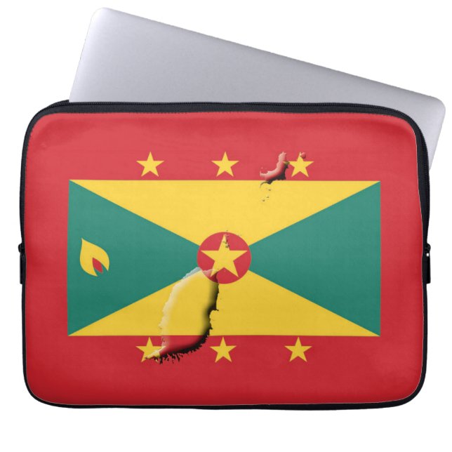 GRENADA Karta Patriotic Computer RED Laptop Fodral (Framsidan)