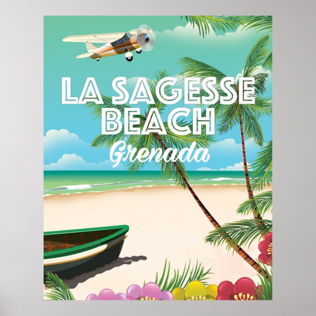 Grenada La Sagesse Travel Poster (Framsidan)