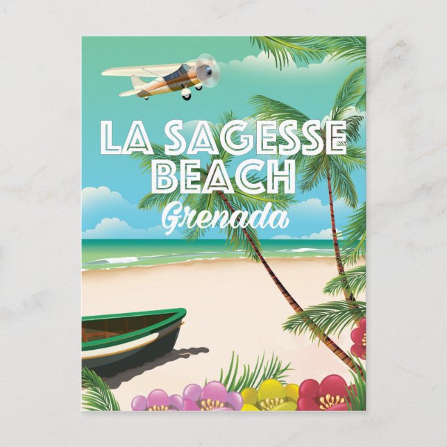 Grenada La Sagesse Travel Poster Vykort (Framsida)