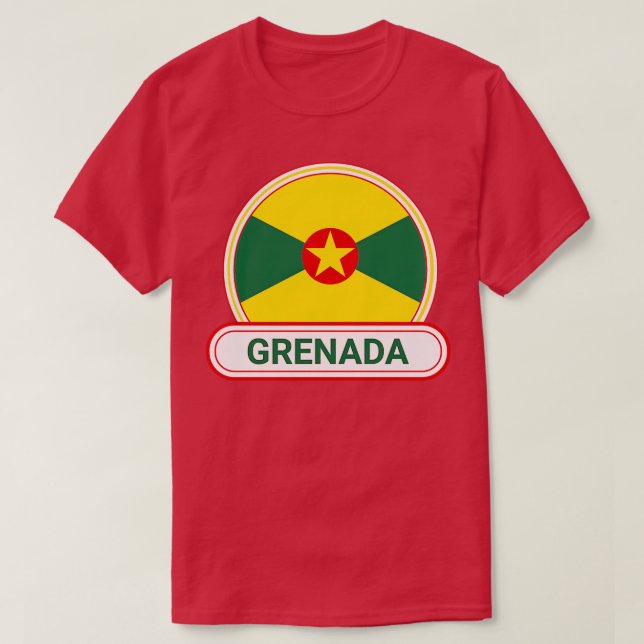 Grenada Land Badge Grenada Flagga T Shirt (Design framsida)
