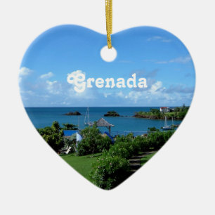 Grenada landskap julgransprydnad keramik