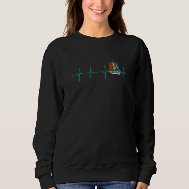 Grenada Love Heartbeat Grenadian Flag With Grenada T Shirt (Framsida)