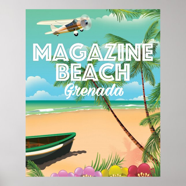 Grenada Magazine Beach Travel Poster (Framsidan)