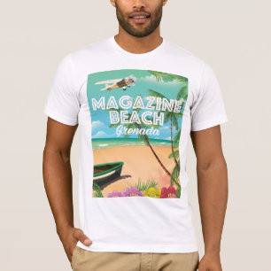 Grenada Magazine Beach Travel Poster Tee