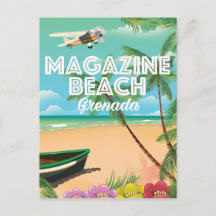 Grenada Magazine Beach Travel Poster Vykort