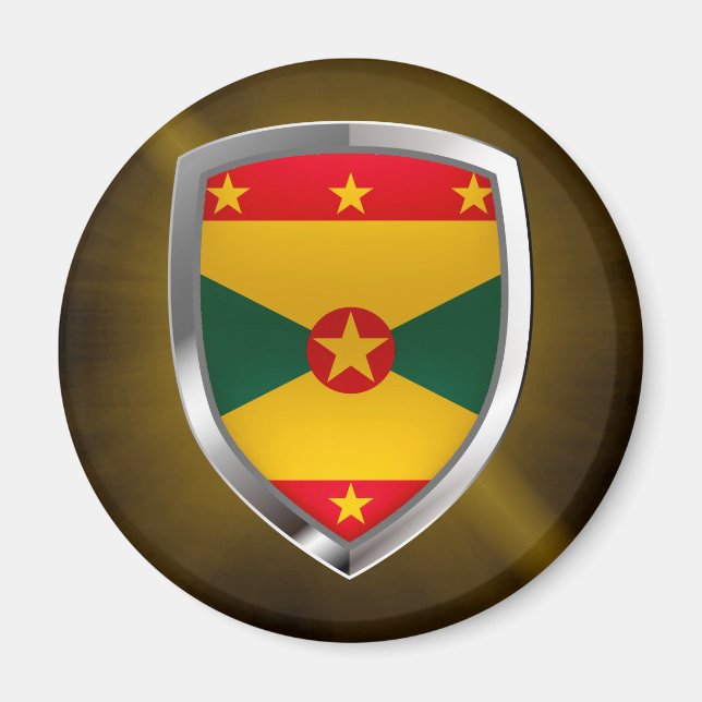 Grenada Mettalic Emblem Magnet (Framsidan)