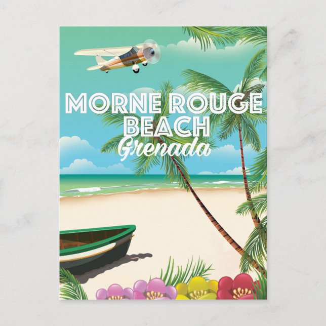 Grenada Morne Rouge Beach Resemålningaffisch Vykort (Framsida)